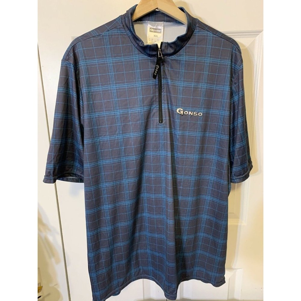 Gonso Cycling Jersey Men’s‎ Sz XXL Blue plaid